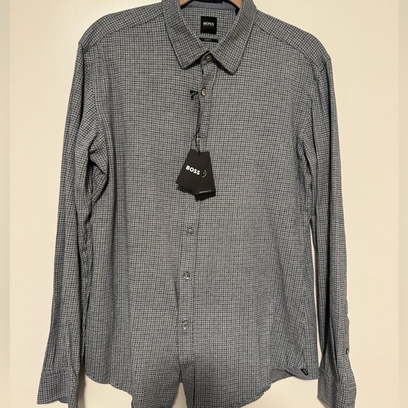 BOSS Textured Long Sleeve Shirt - Picture 2 of 3